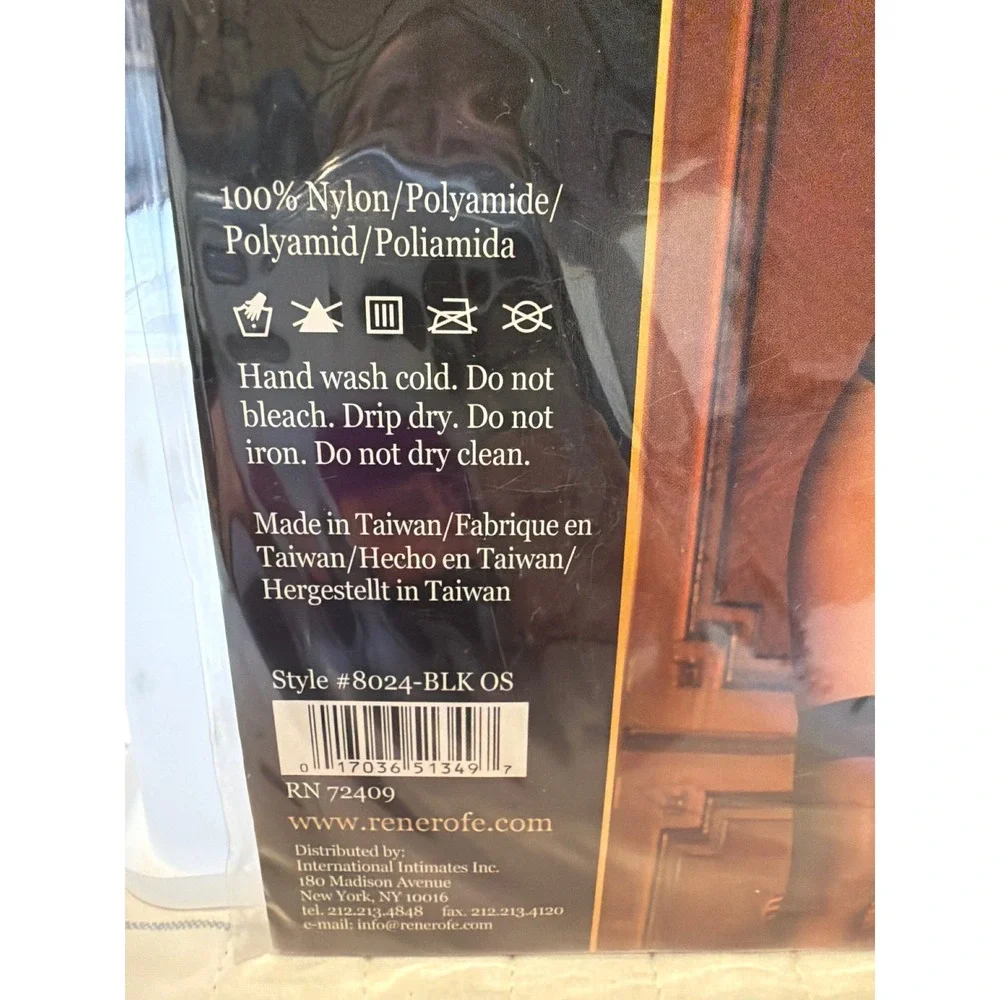 Rene Rofe Sheer Thigh Highs with Backseam & Cuban Heel Black One Size Fits Most